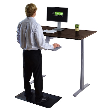Uncaged Ergonomics Standing Desk, Black, Medium Density Fiberboard RU2gbkMDF48